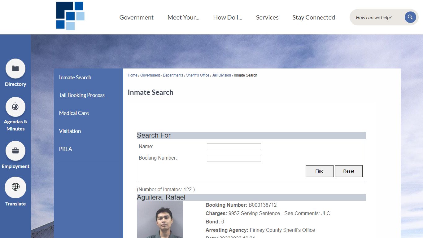 Inmate Search | Finney County, KS - Official Website